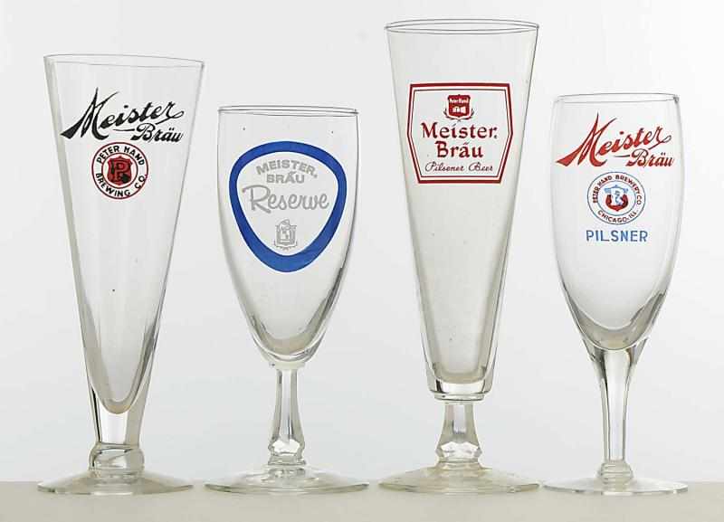 Appraisal: Lot of Meister Brau Enameled Pilsner Glasses All with nice