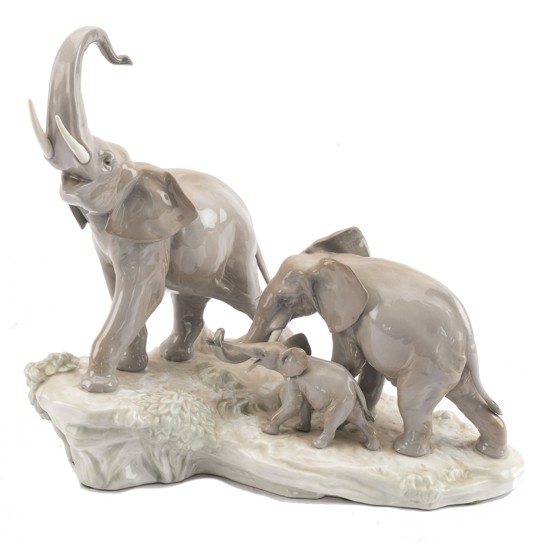 Appraisal: Lladro porcelain elephant family group in H Condition Good condition