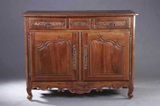 Appraisal: LOUIS XV CARVED FRUITWOOD PROVINCIAL BUFFET th century with pierced