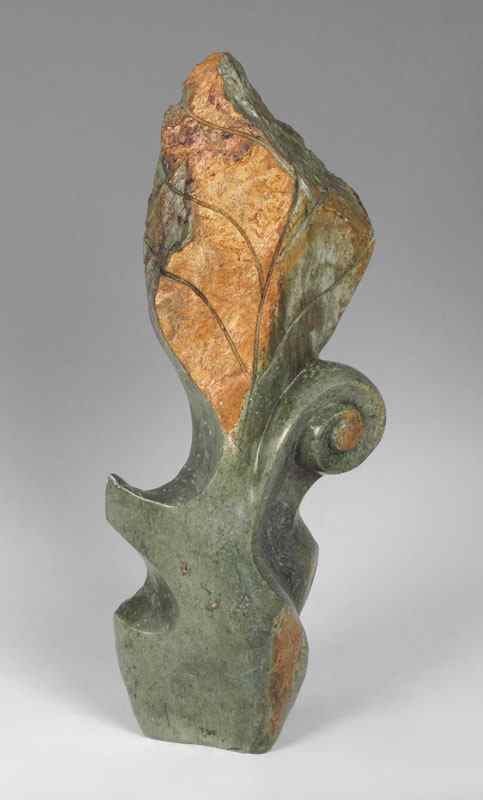 Appraisal: SHONA ABSTRACT CARVED STONE SCULPTURE Signed Kubako '' h x