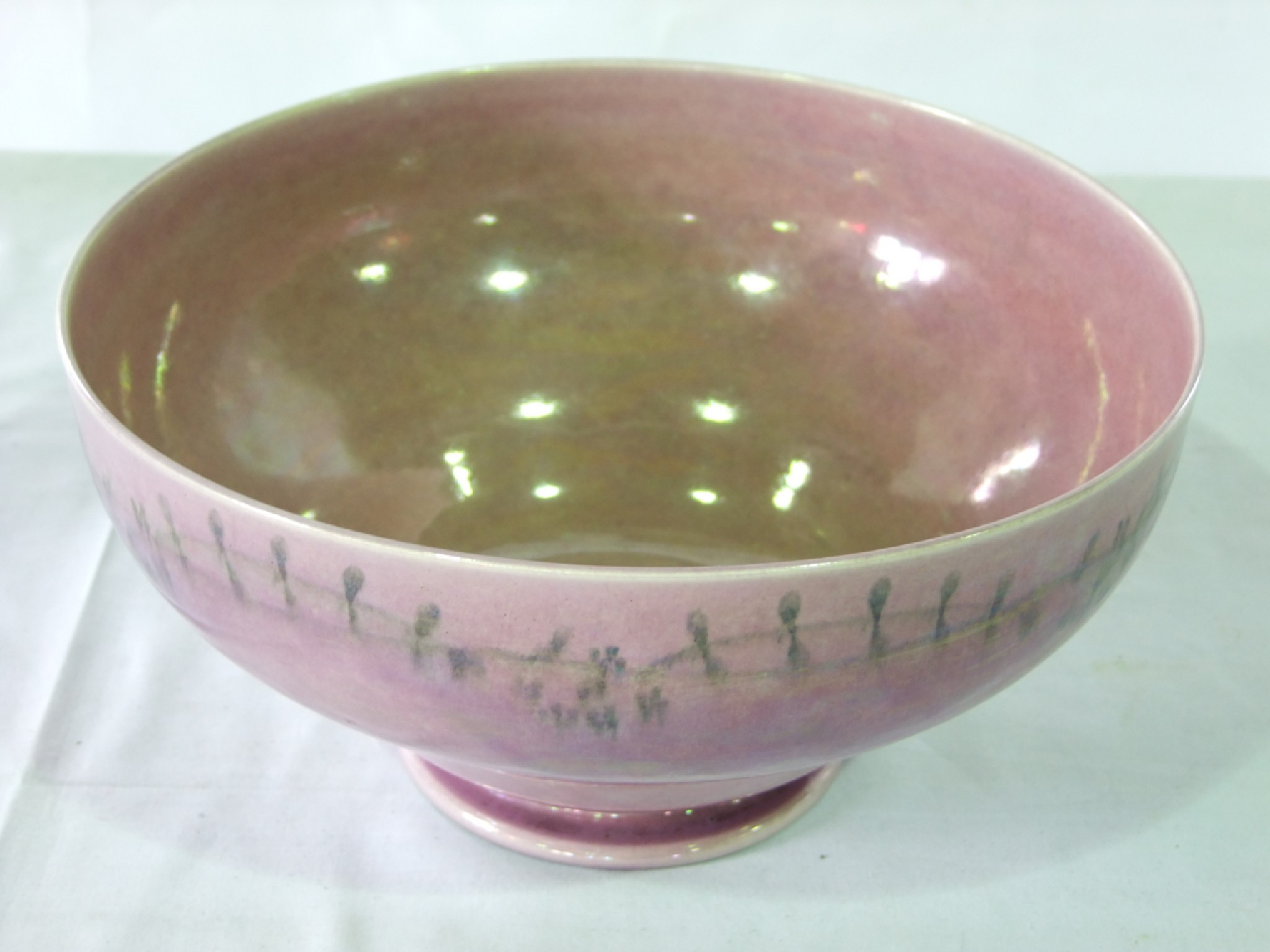 Appraisal: An early th century Ruskin Pottery punch bowl of circular