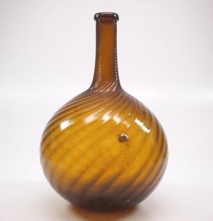 Appraisal: Pattern An early th century pattern-molded glass globular bottle Midwestern