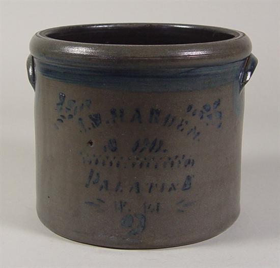 Appraisal: JM Harden Cobalt Cake Crock Late th Century Cobalt line