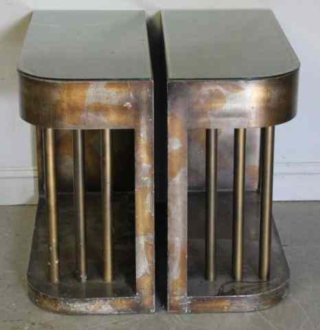 Appraisal: Pair of James Mont Deco Style End Tables From a