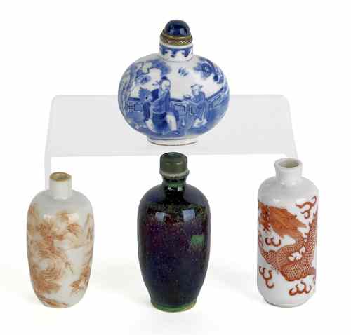 Appraisal: Four Chinese porcelain snuff bottles