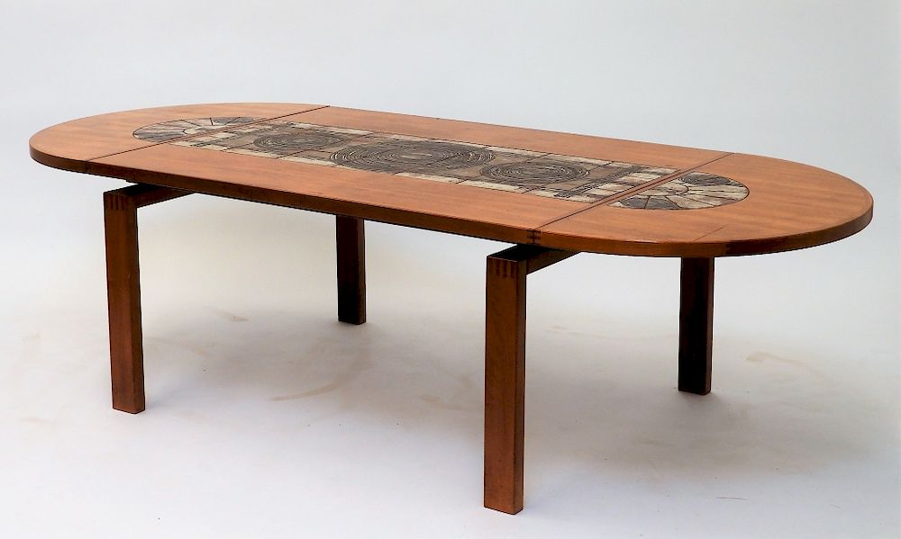 Appraisal: C Danish Teak Wood OX-Art Tile Dining Table Denmark Circa