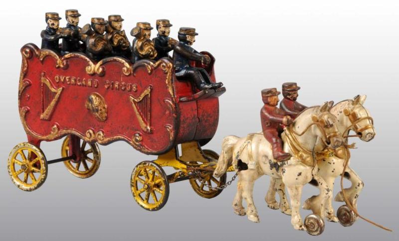 Appraisal: Cast Iron -Horse Overland Circus Band Wagon Toy Description Includes