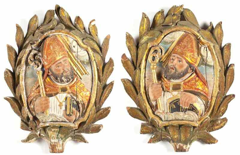 Appraisal: Pair of Italian Panels th century oval form gilt and