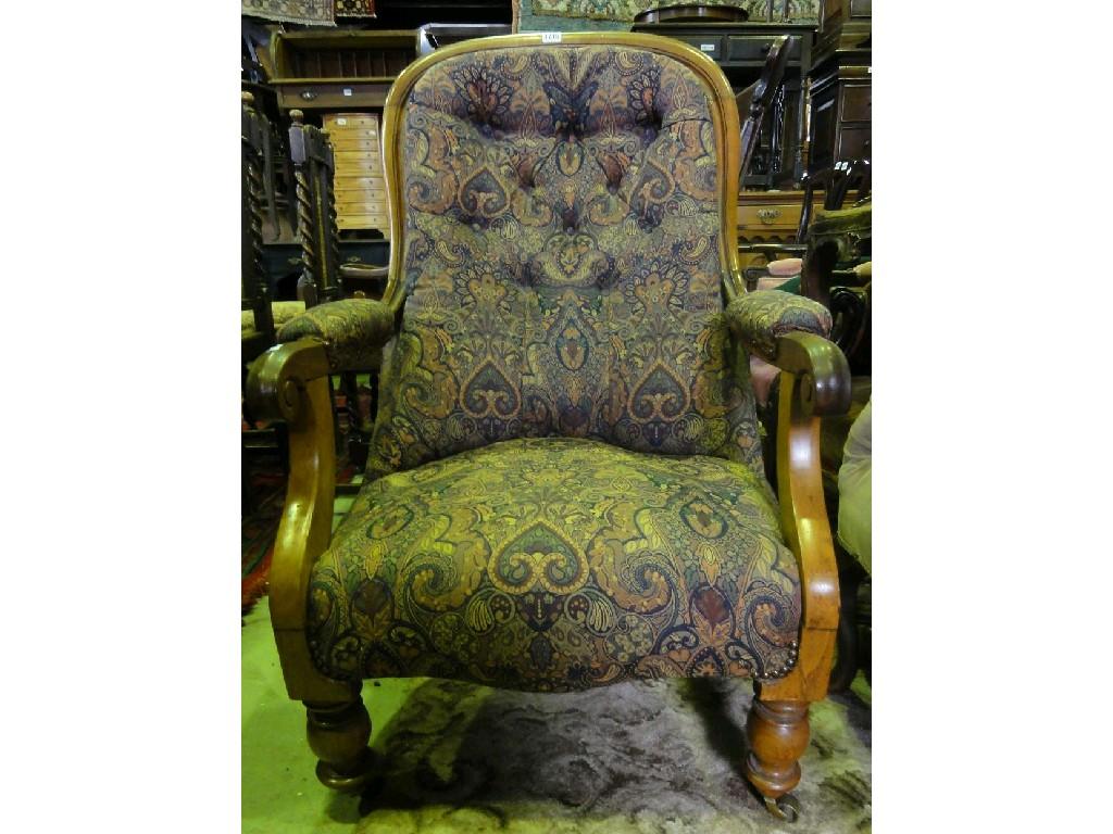 Appraisal: A Victorian spoon back drawing room chair with stylised floral