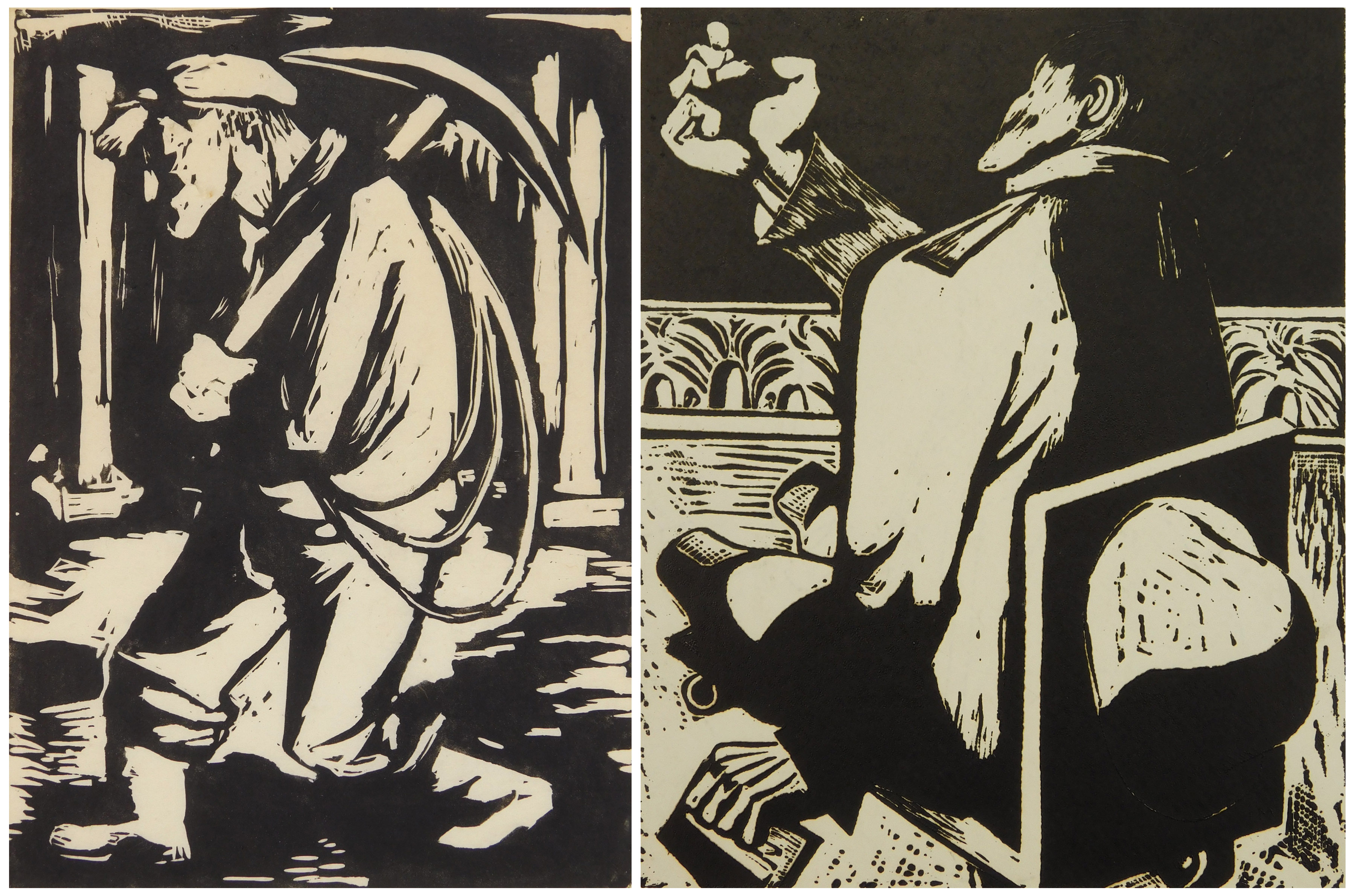 Appraisal: Irving Marantz - ''Sandhog''- woodcut ca signed and titled in