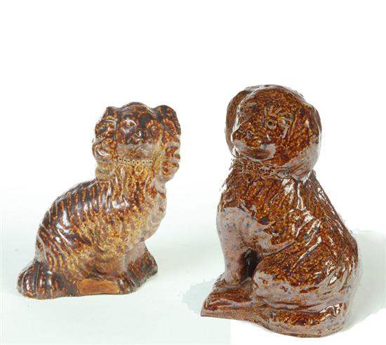 Appraisal: TWO SEWERTILE DOGS Ohio early th century Both are seated