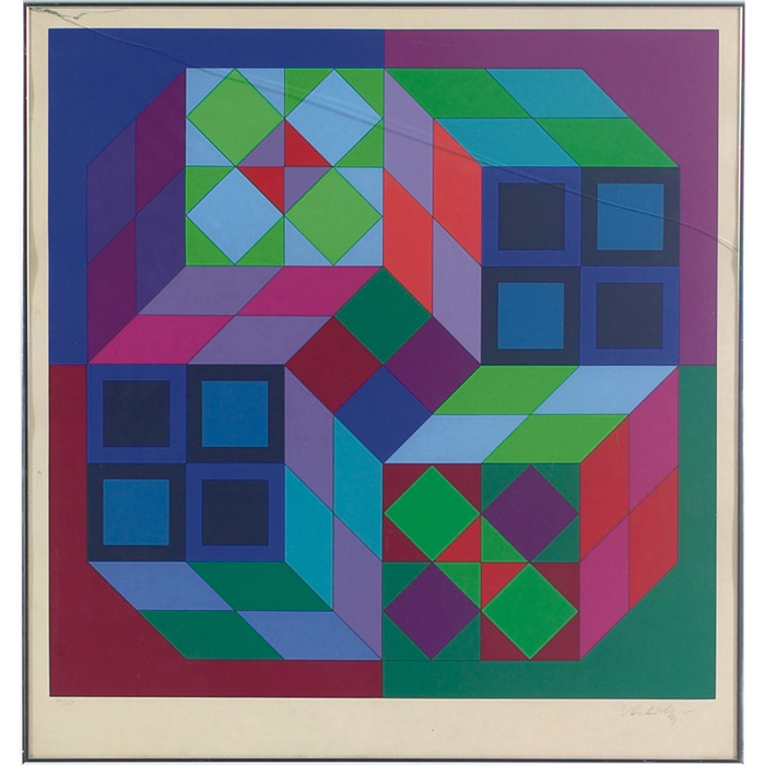 Appraisal: Victor Vasarely French Hungarian - original silkscreen pencil signed and