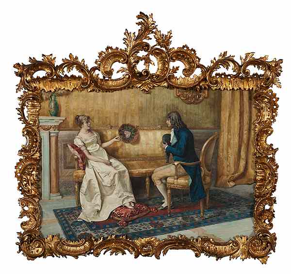 Appraisal: Courting Scene by Enrico Tarenghi Enrico Tarenghi Italian - late