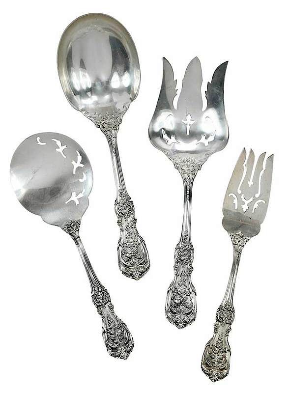 Appraisal: Four Francis I Sterling Serving Pieces American th century including