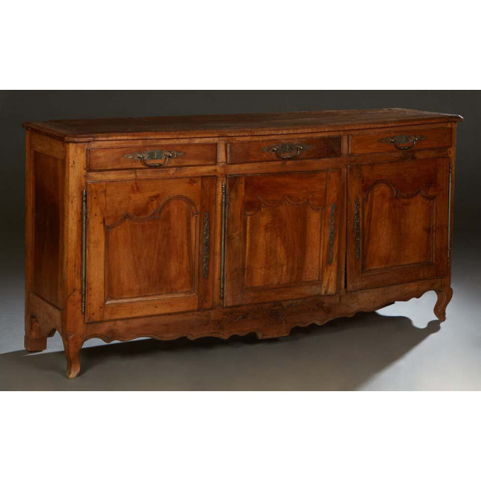 Appraisal: French Provincial Carved Walnut Louis XV Style Sideboard th c