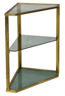 Appraisal: ITALIAN MODERN BRASS CORNER SHELF WITH SMOKE GLASS Modern design