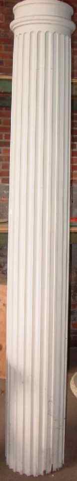 Appraisal: WHITE PAINTED WOOD FLUTED COLUMN h in Other Notes DHS