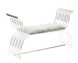 Appraisal: Charles Hollis Jones Style Lucite Window Bench In the manner