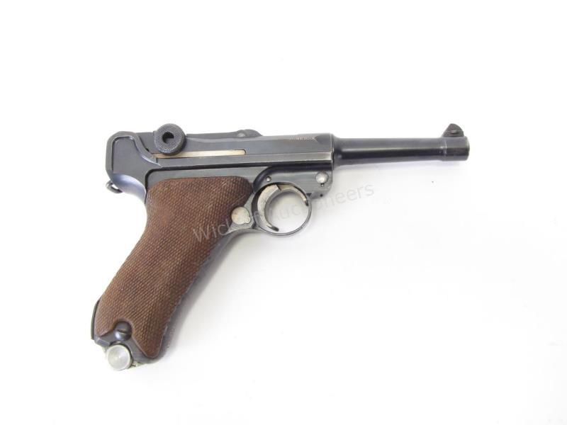 Appraisal: DWM Military Luger Pistol-Round barrel Chambered in mm Steel base