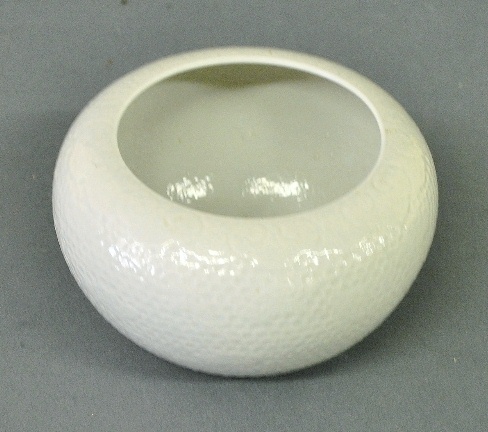 Appraisal: - Chinese white glazed alms bowl Qing Dynasty with dimpled