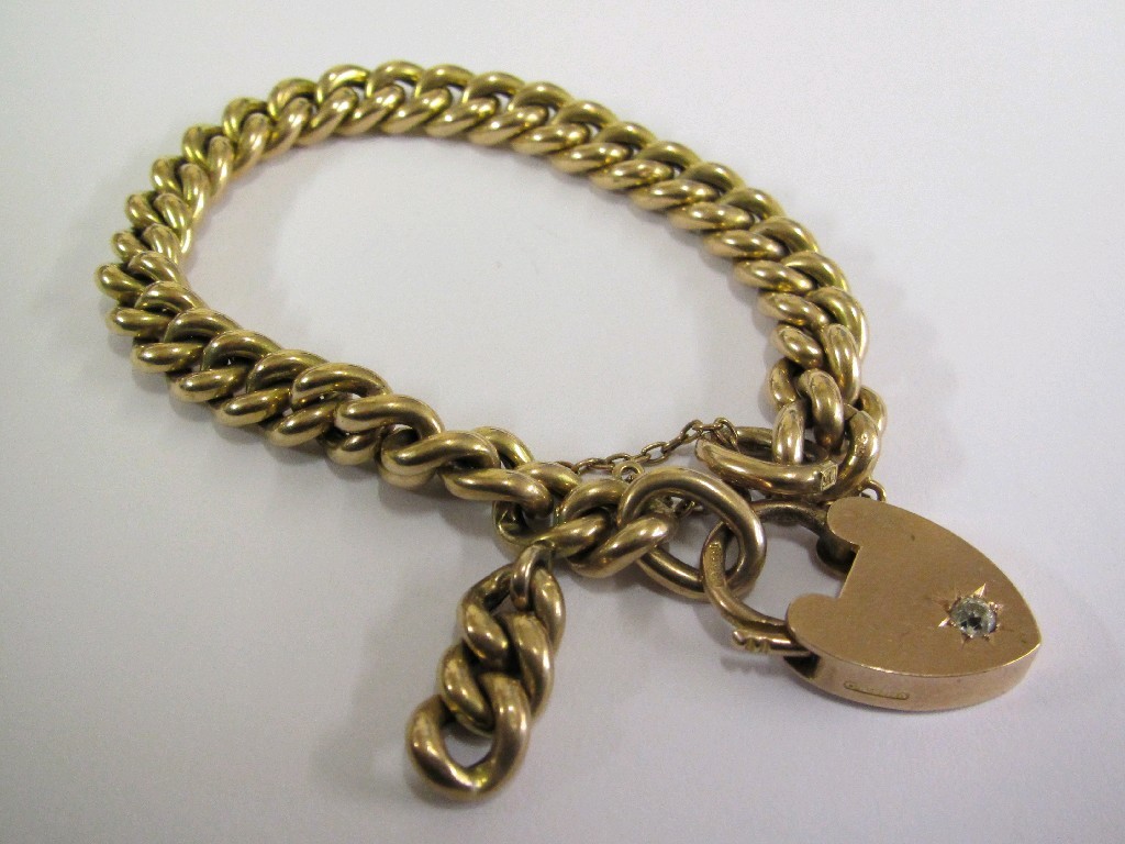 Appraisal: Victorian ct gold graduated curb link bracelet with rose cut