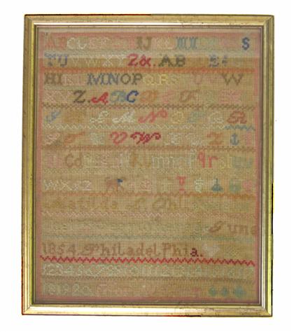 Appraisal: Woolwork sampler matilda l ohl done in the th year