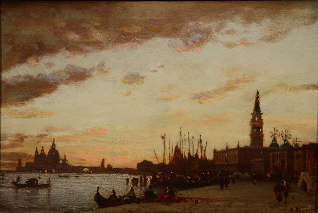 Appraisal: AM D E ROSIER - Sunset on the Grand canal