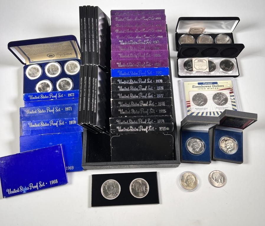 Appraisal: Collection of US Mint Proof Sets from to and Eisenhower