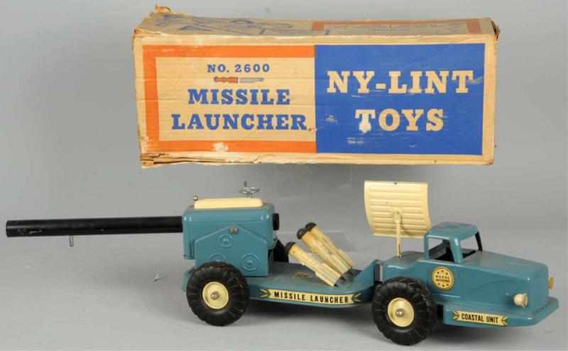 Appraisal: Pressed Steel Ny-Lint Missile Launcher Truck Toy comes with three