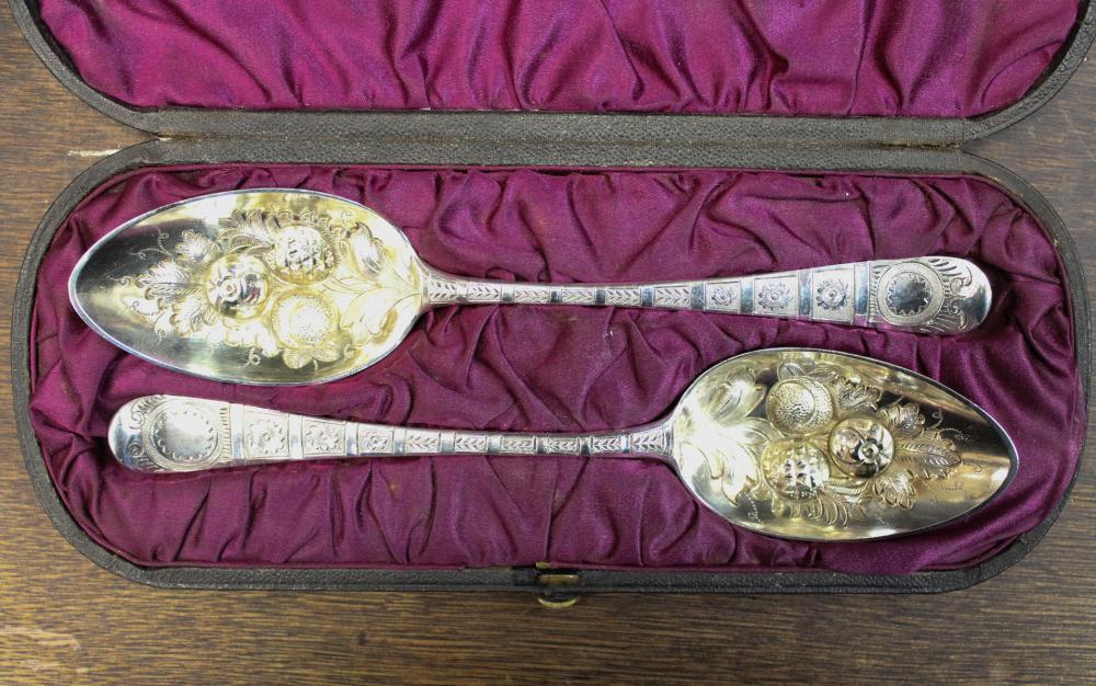 Appraisal: KING GEORGE III BRITISH STERLING SILVER FLATWARE SERVING PIECES pieces