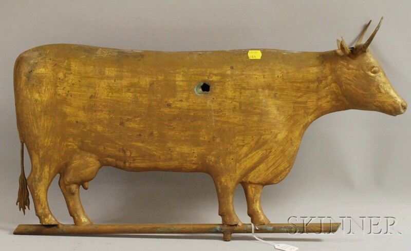 Appraisal: Gilt Molded Copper Cow Weather Vane late th th century