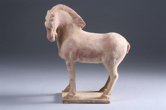 Appraisal: CHINESE POTTERY FIGURE OF HORSE - in high PROVENANCE Private