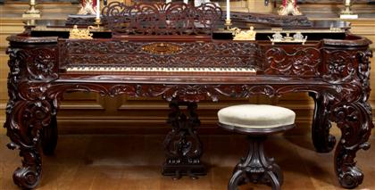 Appraisal: Highly carved rosewood 'square' pianoschomacher and co philadelphia patent date