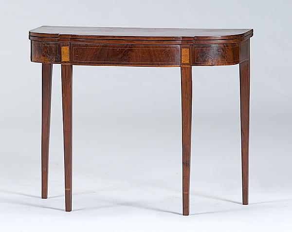 Appraisal: FEDERAL MAHOGANY GAMING TABLE Probably Pennsylvania early th century a