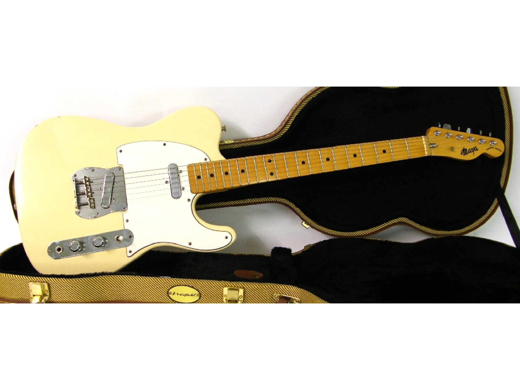 Appraisal: Maya TL- electric guitar white finish with various imperfections particularly