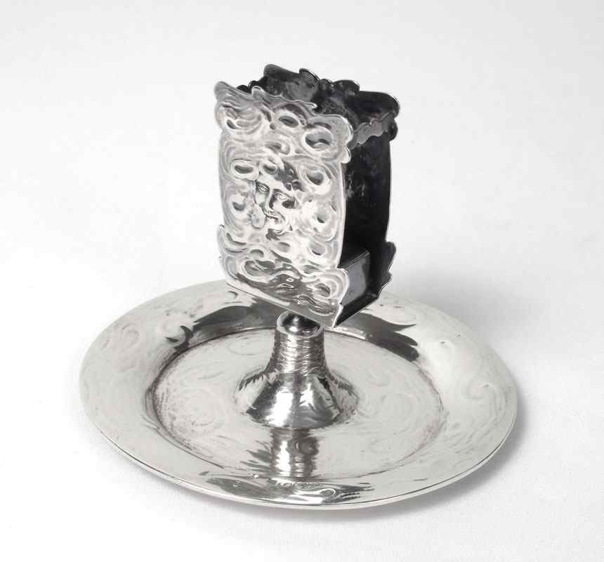 Appraisal: BLACK STARR FROST ART NOUVEAU STERLING MATCH BOX HOLDER Figural