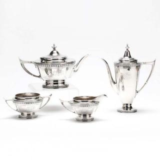 Appraisal: Durgin Sterling Silver Tea Demitasse Service the four piece set