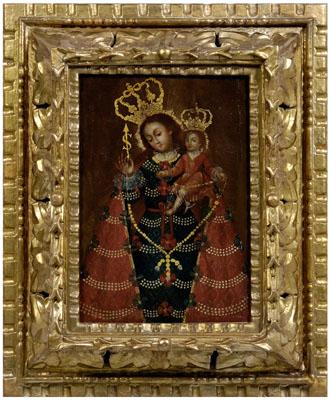 Appraisal: Spanish Colonial painting Madonna and child unsigned late th early