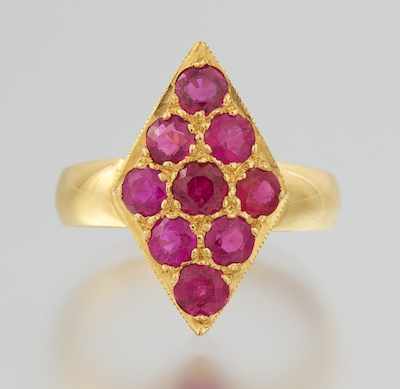 Appraisal: A Ladies' k Gold and Ruby Ring k yellow gold