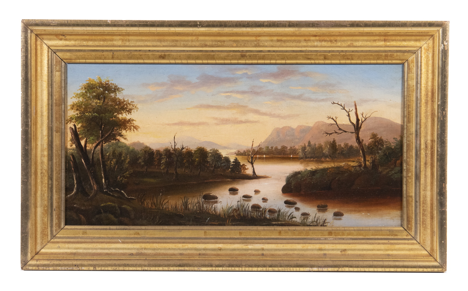 Appraisal: AMERICAN MOUNTAIN LANDSCAPE UNSIGNED CIRCA 'S Catskills Mountain Lake oil