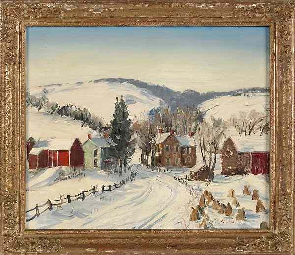 Appraisal: Walter Emerson Baum American - oil on board winter landscape