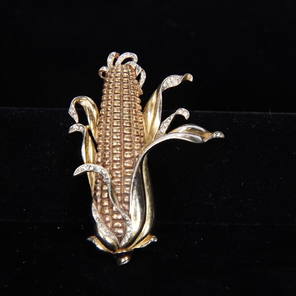 Appraisal: Trifari Alfred Philippe Gold Tone Corn Cob Figural Brooch Pin