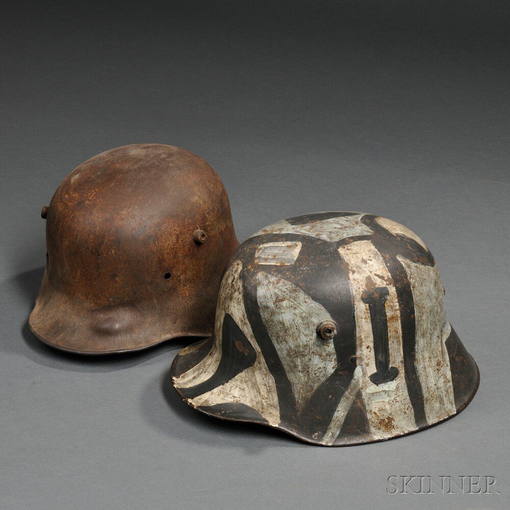 Appraisal: German Model and a Model Helmet Shell c - a