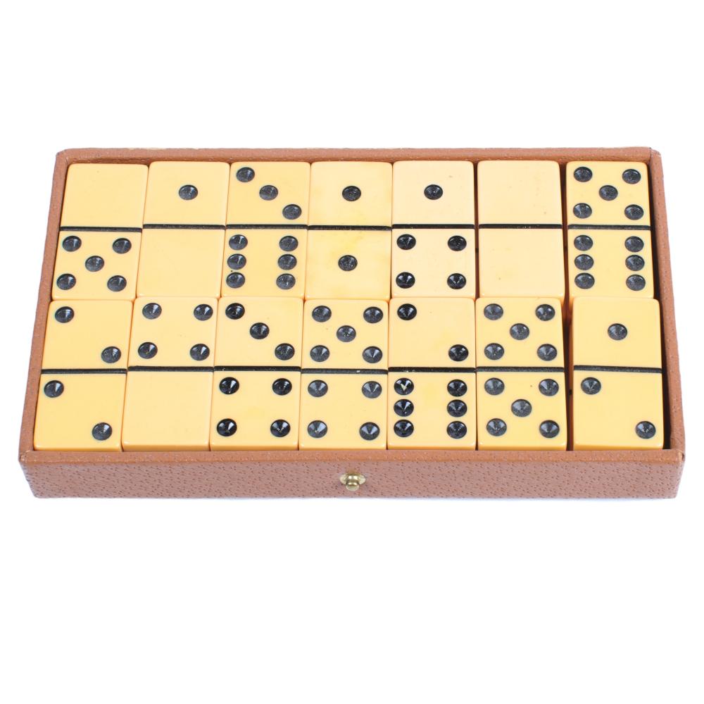 Appraisal: CREAM BAKELITE PC DOMINOES SET H X WCream Bakelite pc