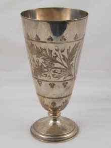 Appraisal: A Victorian silver vase maker's mark rubbed London Ht cm