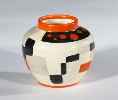 Appraisal: Cafe' a rare Clarice Cliff miniature vase designed by Clarice