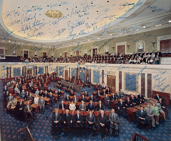 Appraisal: SENATE Large Color Photograph Signed by Senators of the th