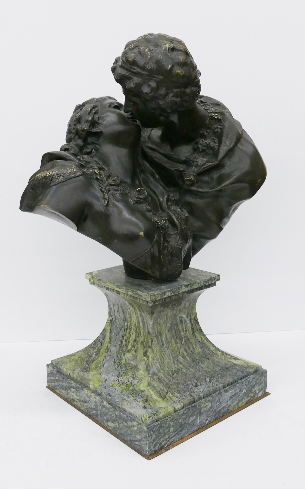 Appraisal: Jean-Antoine Houdon - France 'The Kiss' Bronze Sculpture Signed 'HOUDON'