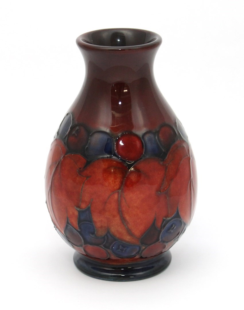 Appraisal: A Moorcroft vase flambe decorated in the leaf and grape