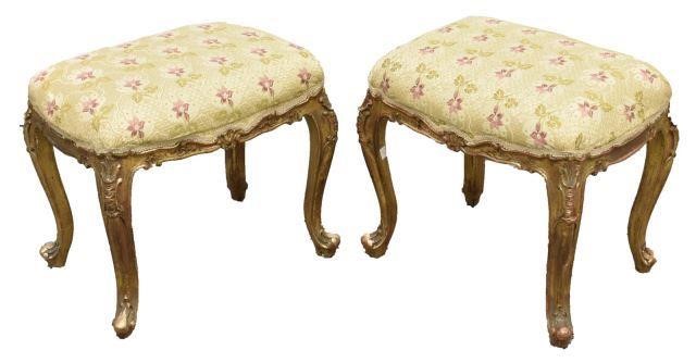 Appraisal: lot of Italian Louis XV style giltwood stools early th